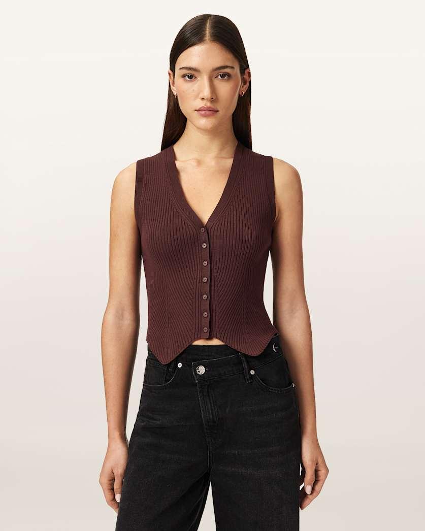 Cruz Ribbed Knitted Waistcoat by undefined