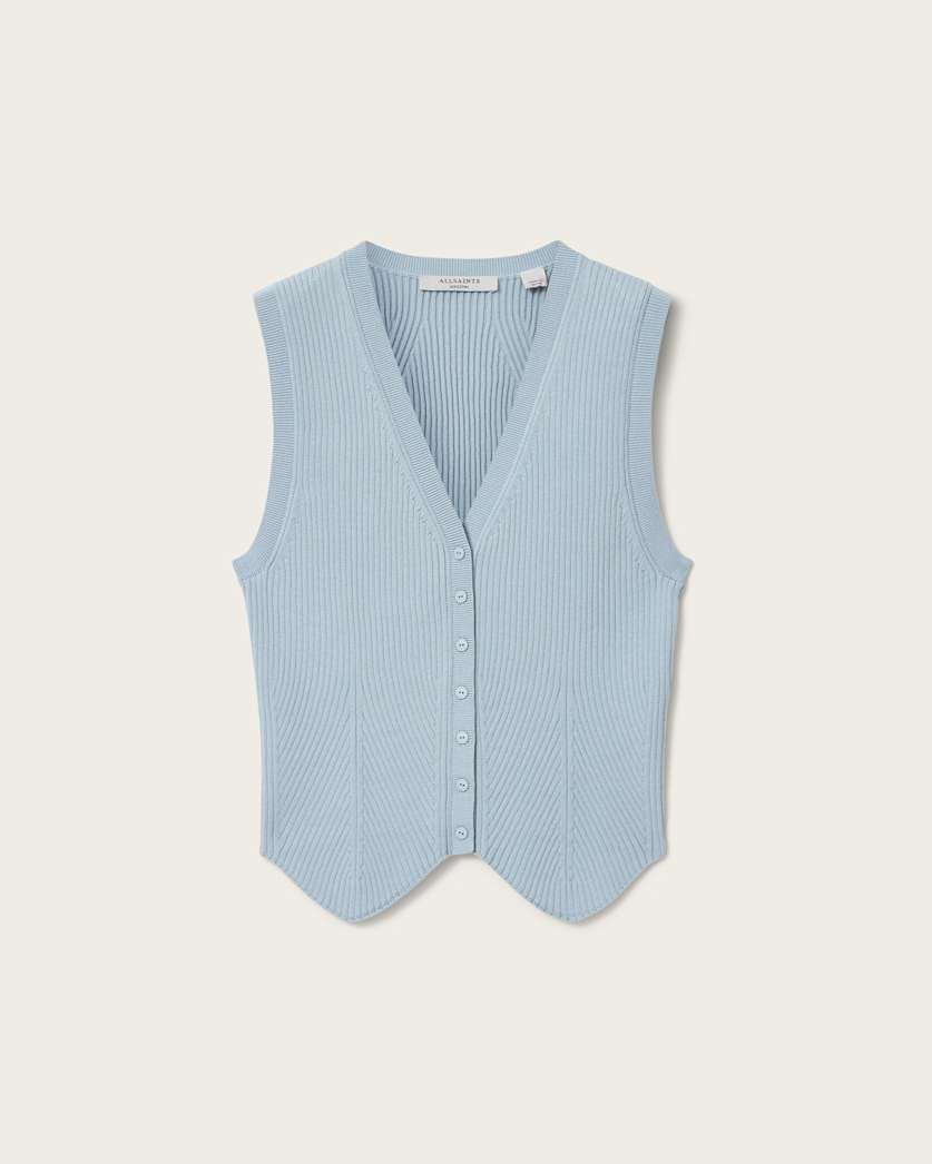 Cruz Ribbed Knitted Waistcoat by ALLSAINTS