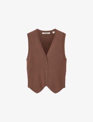 Cruz V-neck ribbed knitted waistcoat by ALLSAINTS