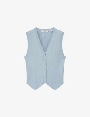 Cruz V-neck ribbed knitted waistcoat by ALLSAINTS