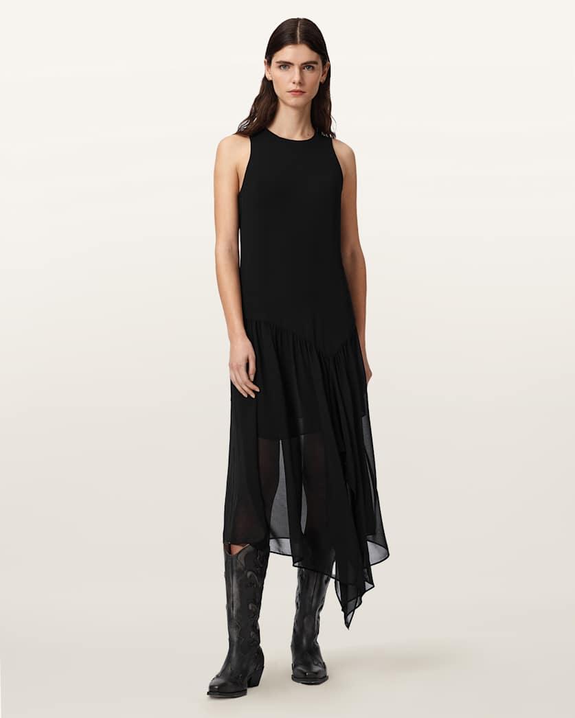 Cyra Asymmetric Maxi Dress by ALLSAINTS