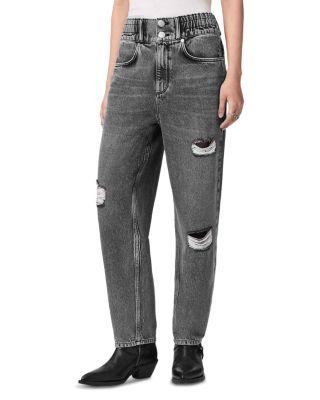 Daisy High Rise Tapered Jeans in Washed Grey by ALLSAINTS
