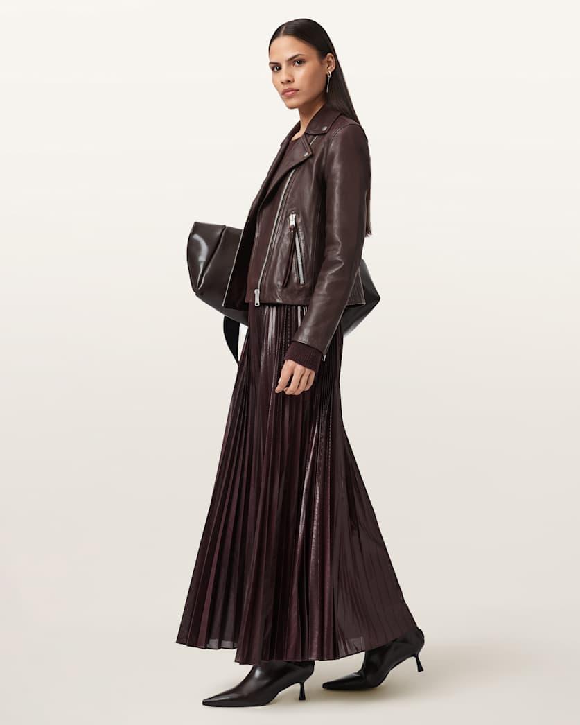Dalby Slim Fit Leather Biker Jacket by ALLSAINTS