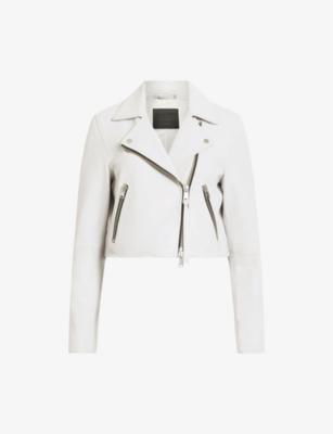 Dalby zip-up cropped leather jacket by ALLSAINTS