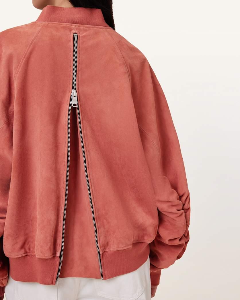 Dana Relaxed Fit Suede Bomber Jacket by ALLSAINTS