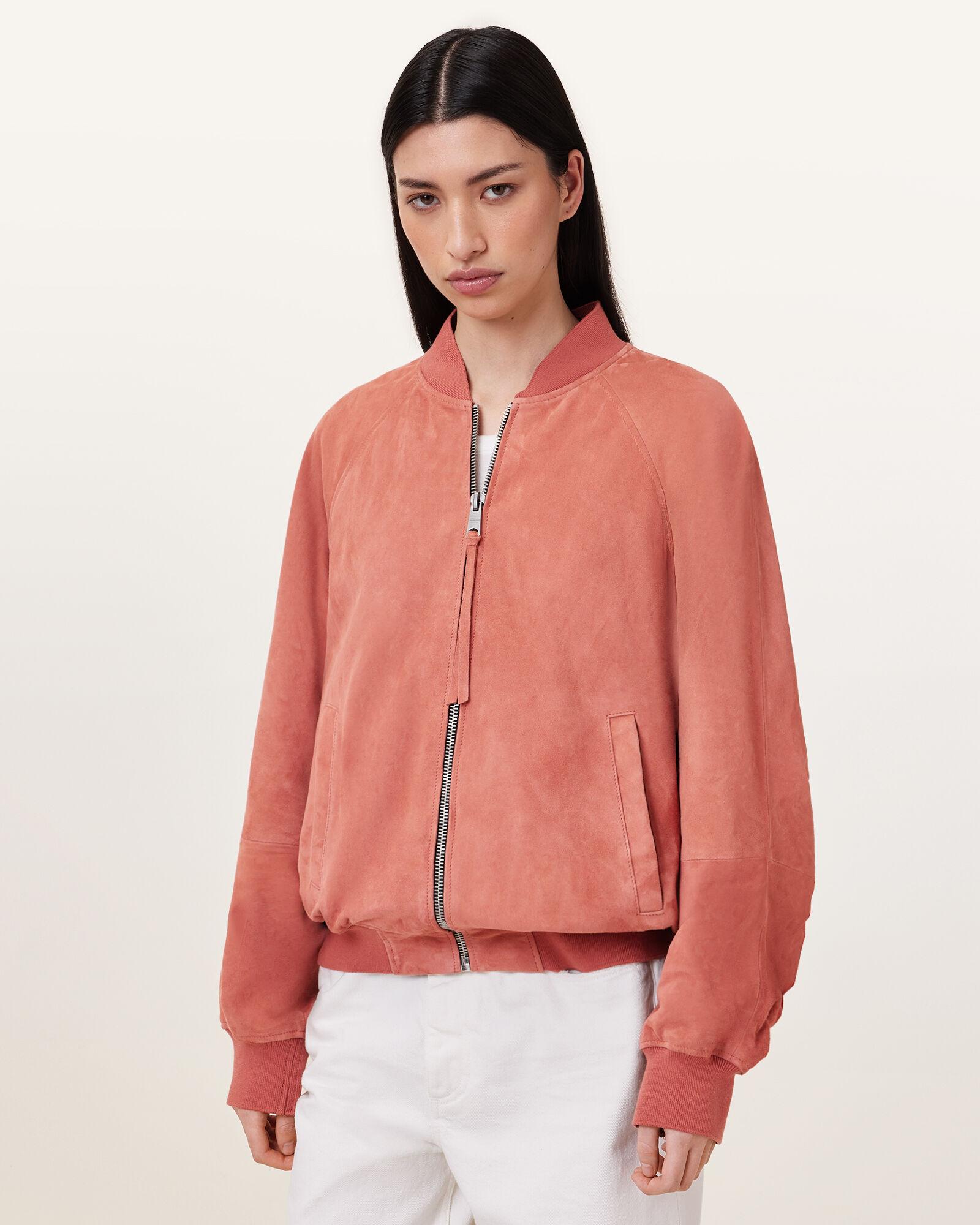 Dana Relaxed Fit Suede Bomber Jacket by ALLSAINTS