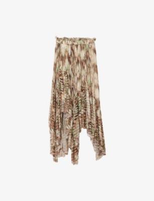 Danae Abstract-Print Woven Midi Skirt by ALLSAINTS