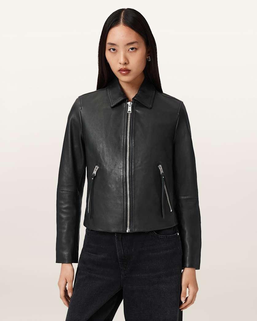 Danbury Leather Biker Jacket by ALLSAINTS