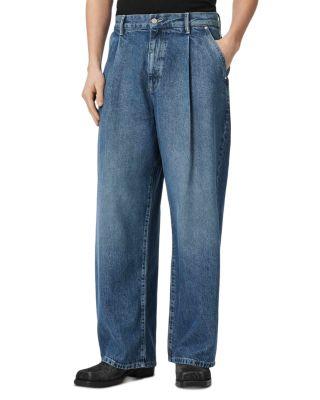 Daze Pleated Wide Leg Fit Jeans in Mid Indigo by ALLSAINTS