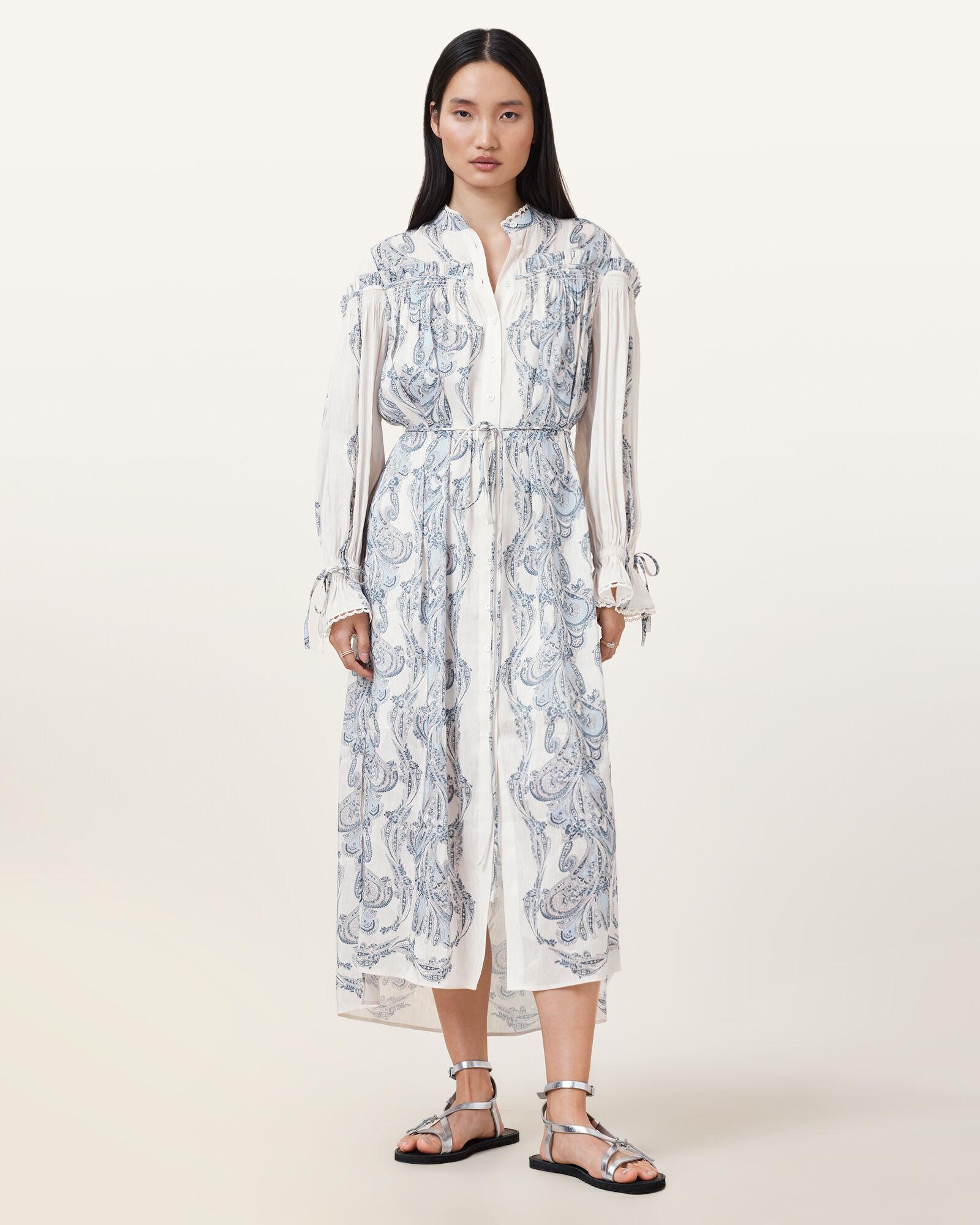 Delphine Floral Print Midi Shirt Dress by ALLSAINTS