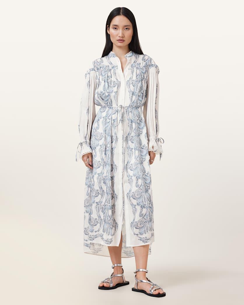 Delphine Floral Print Midi Shirt Dress by ALLSAINTS