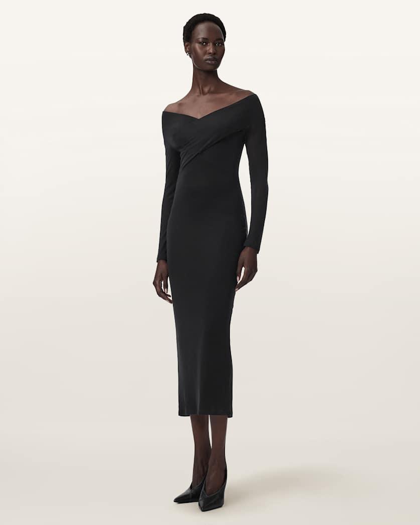 Delta Bodycon Jersey Midi Dress by ALLSAINTS