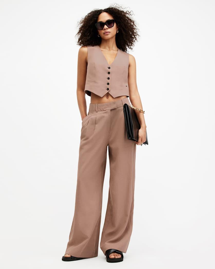 Deri Lyn Linen Blend Trousers by ALLSAINTS