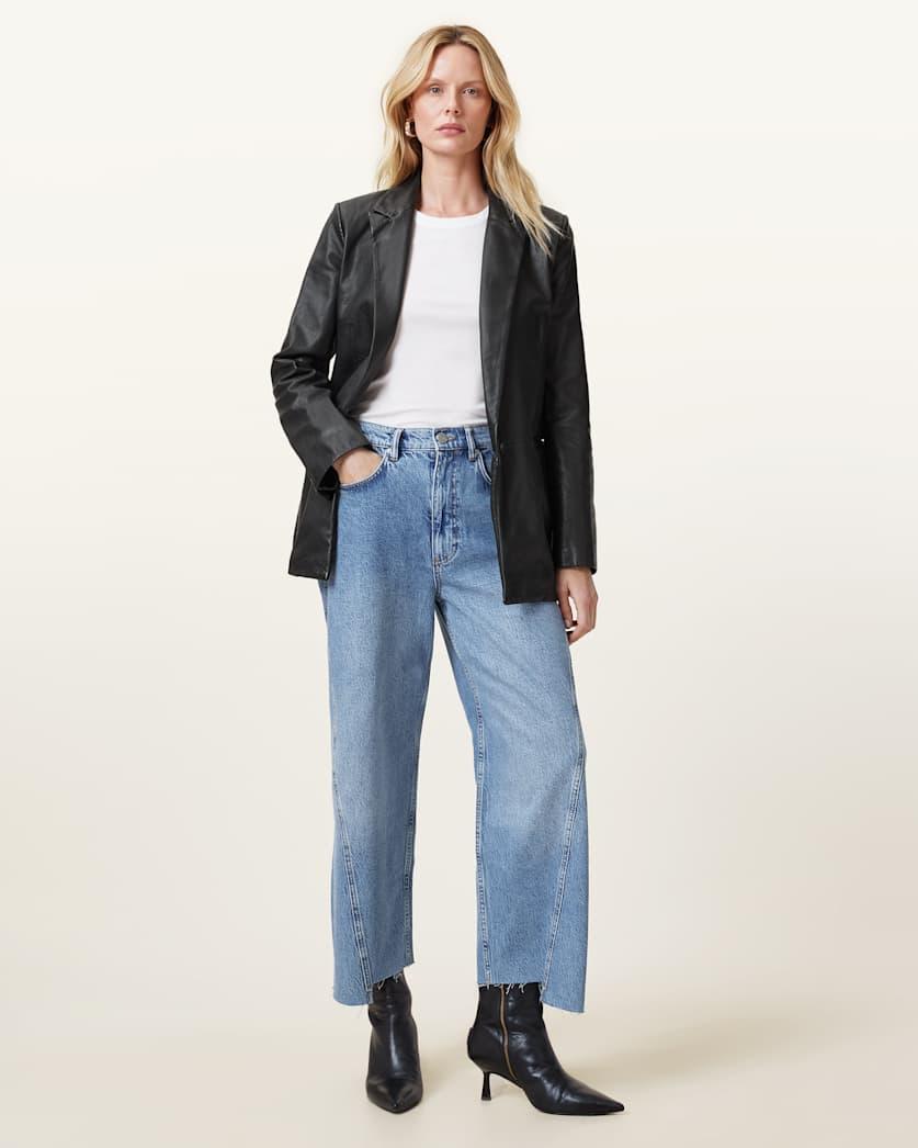 Deri Single Breasted Leather Blazer by ALLSAINTS