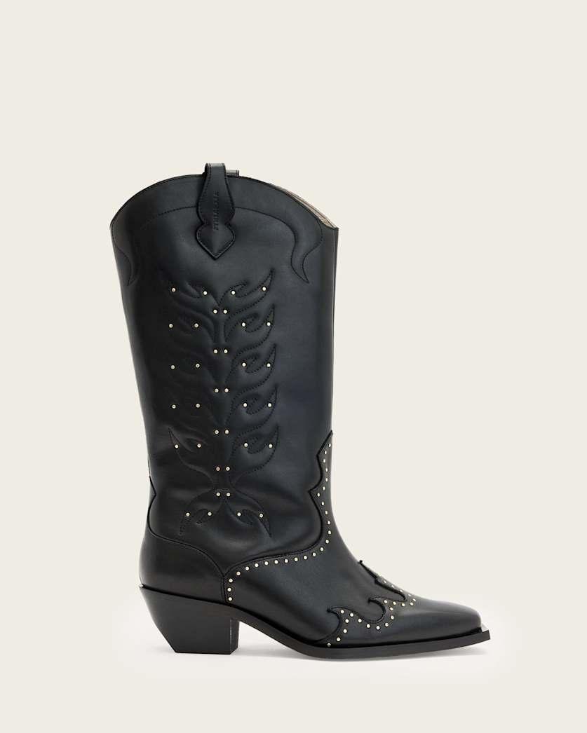 Dolly Studded Leather Boots by ALLSAINTS