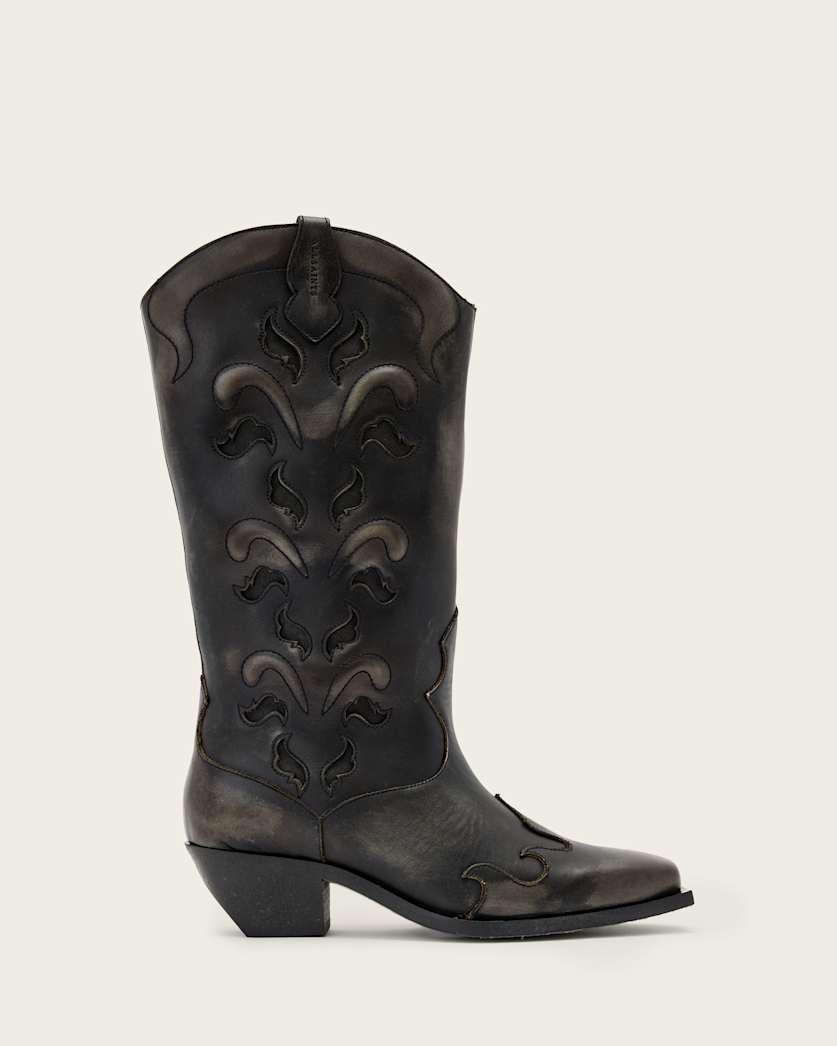 Dolly Western Leather Boots by ALLSAINTS