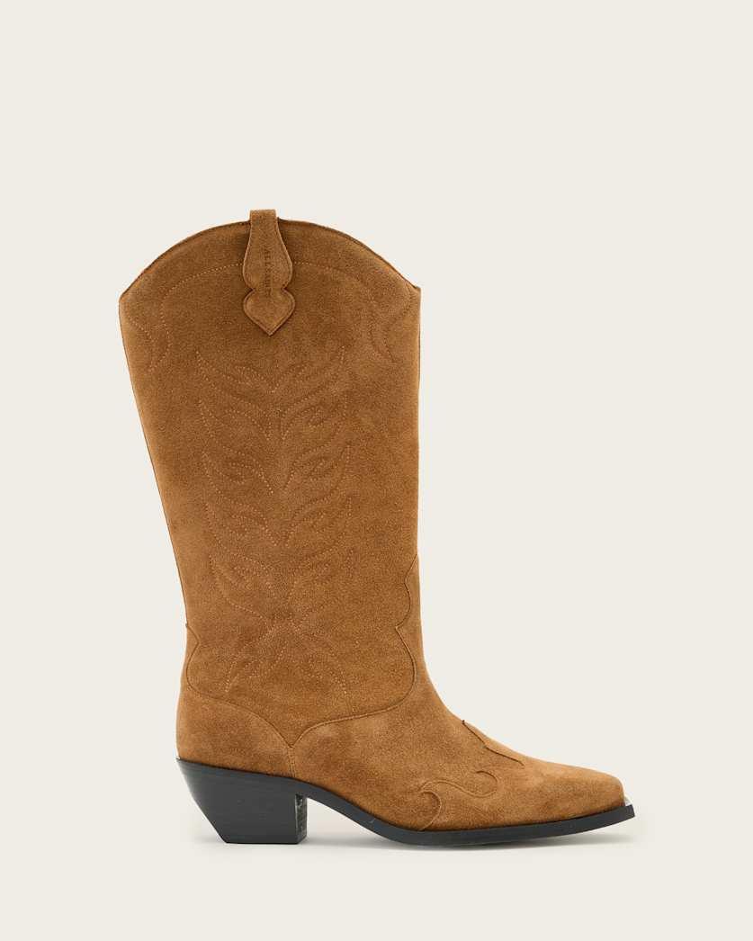 Dolly Western Suede Boots by ALLSAINTS