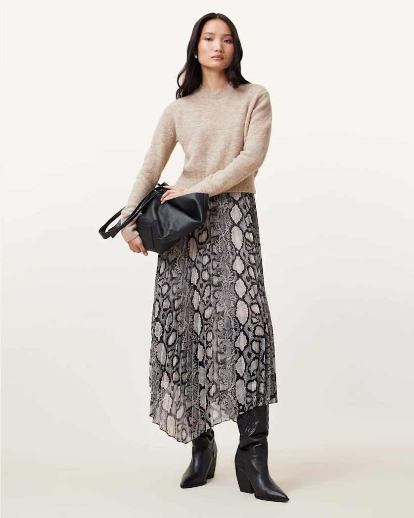 Donatella 2-In-1 Snake Print Midi Dress by ALLSAINTS