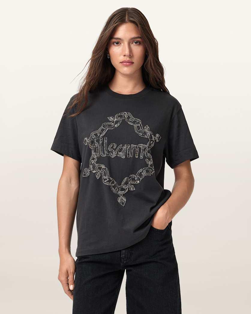 Drip Embellished Boyfriend T-Shirt by ALLSAINTS