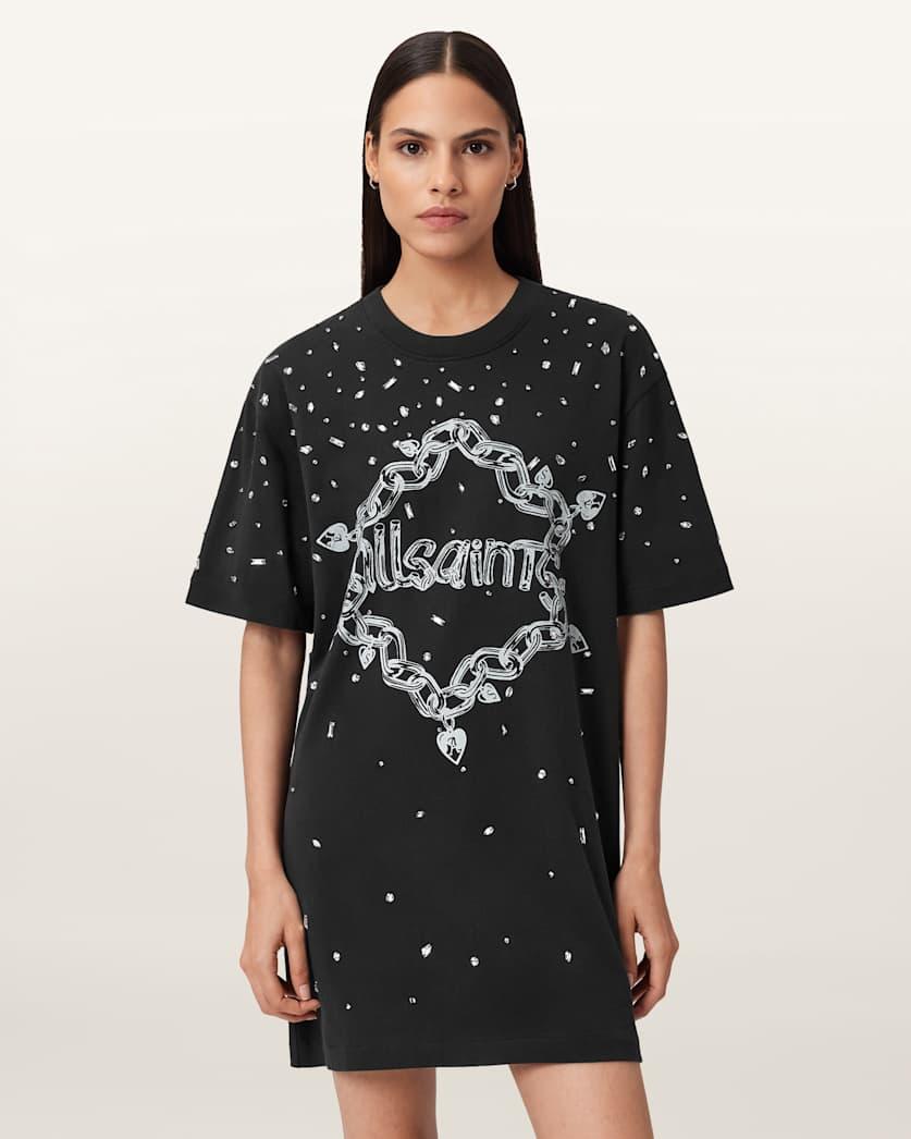 Drip Scatter Embellished Mini Dress by ALLSAINTS