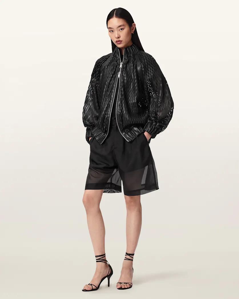 Dual Relaxed Fit Leather Bomber Jacket by ALLSAINTS