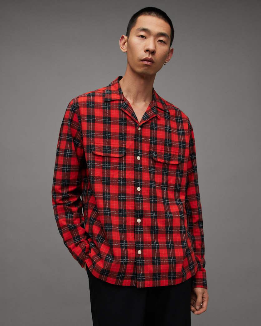 Duane Checked Long Sleeve Relaxed Shirt by ALLSAINTS