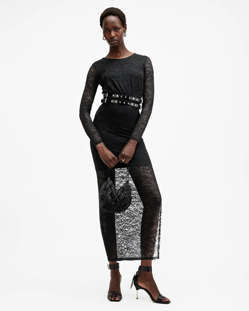 Edana Lace Bodycon Midi Dress by ALLSAINTS