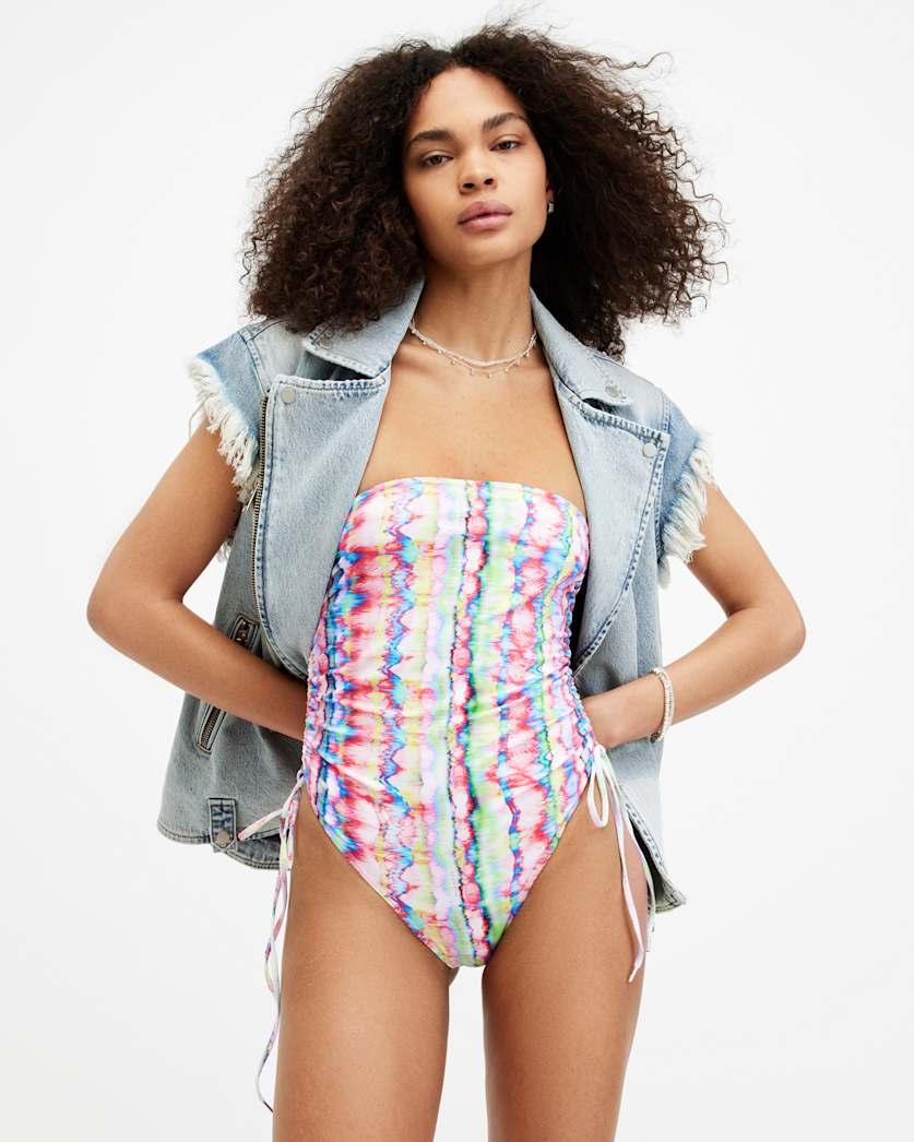 Elisa Ruched Bandeau Swimsuit by ALLSAINTS
