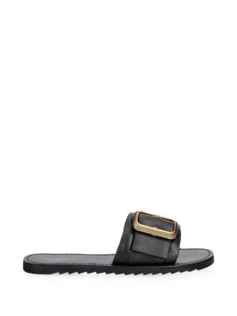 Ella buckle-detail leather slides by ALLSAINTS