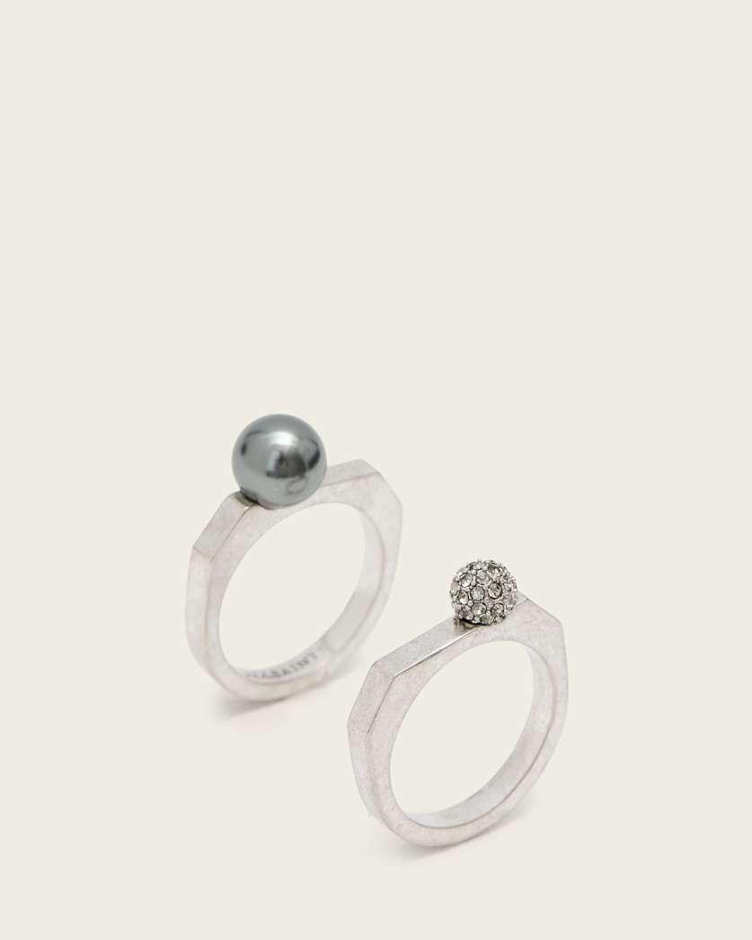 Ellie Hex Ring Set by ALLSAINTS