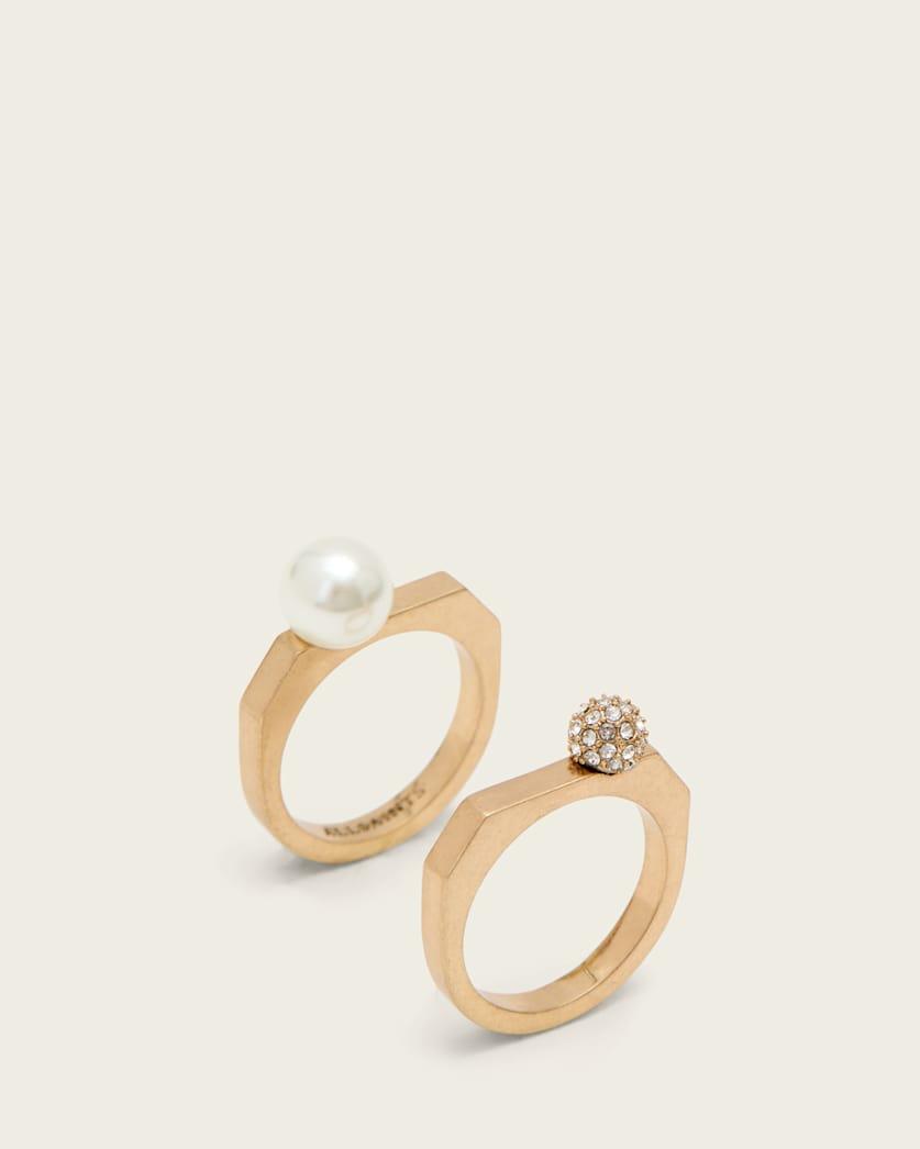 Ellie Hex Ring Set by ALLSAINTS