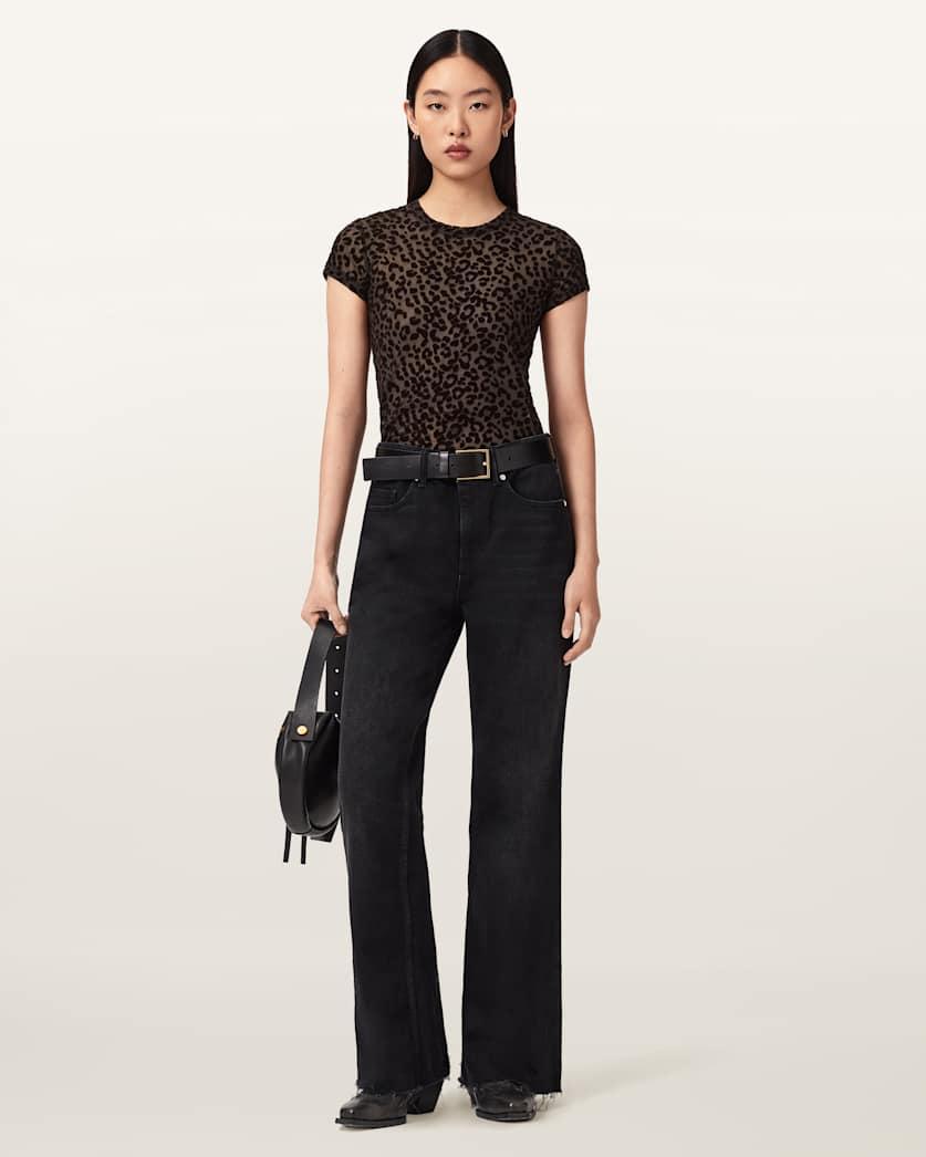 Ellie Mesh Leopard Print T-Shirt by ALLSAINTS