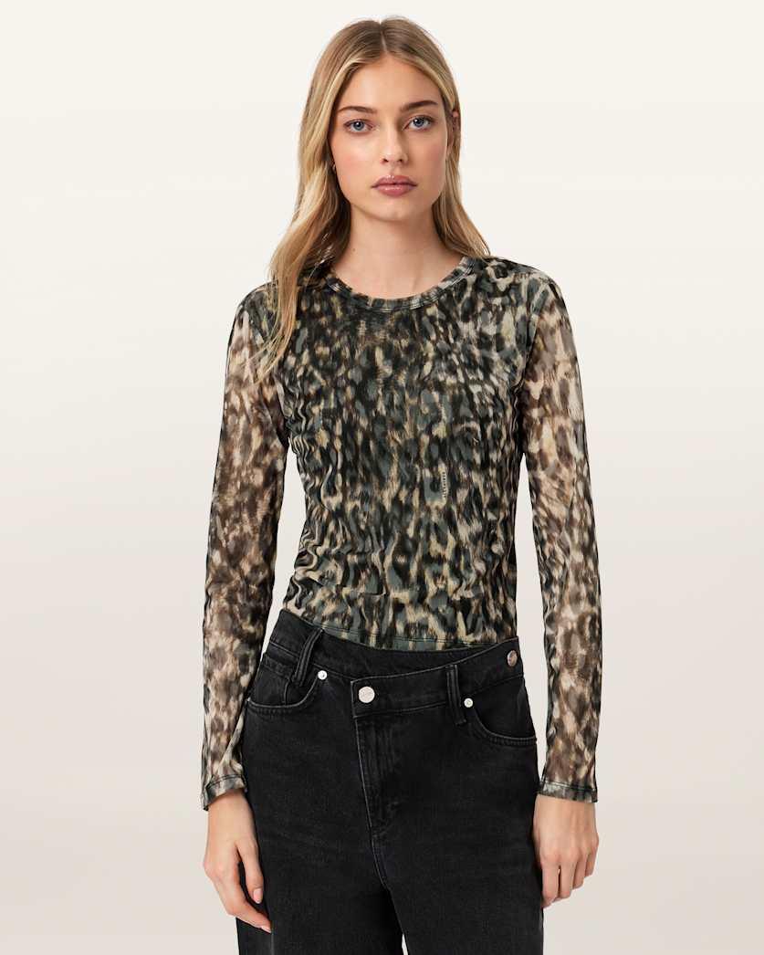 Ellie Mesh Long Sleeve T-Shirt by ALLSAINTS