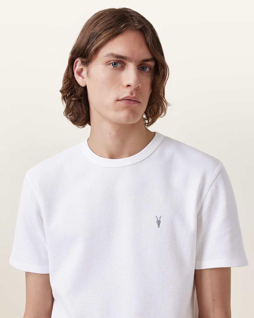 Ellis Waffle Texture Crew Neck Ramskull T-Shirt by ALLSAINTS