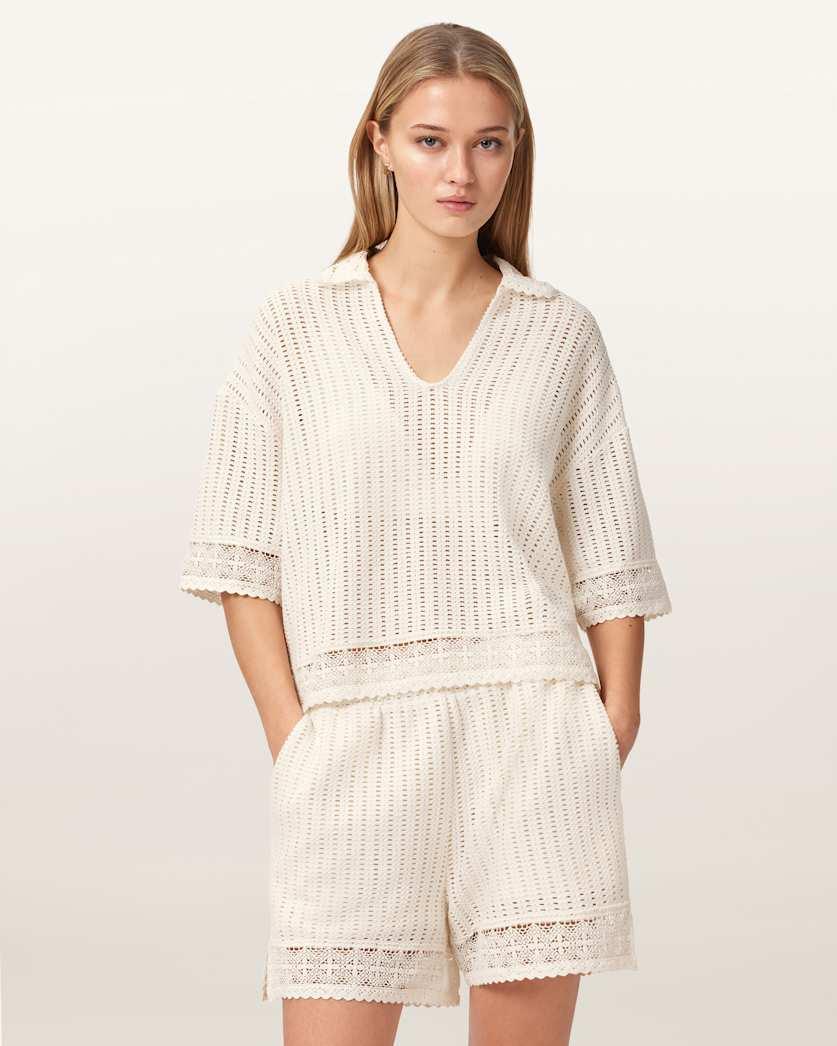 Elma Crochet Lace Cropped Top by ALLSAINTS