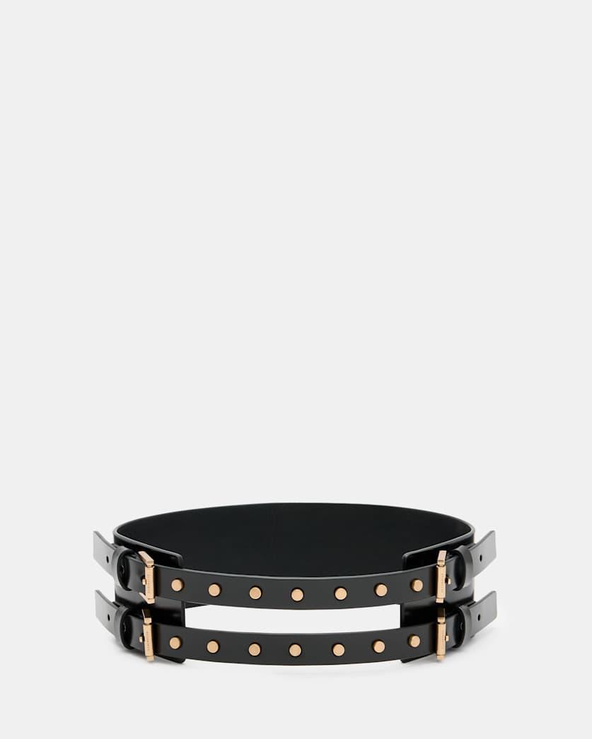Elodie Double Buckle Leather Waist Belt by ALLSAINTS
