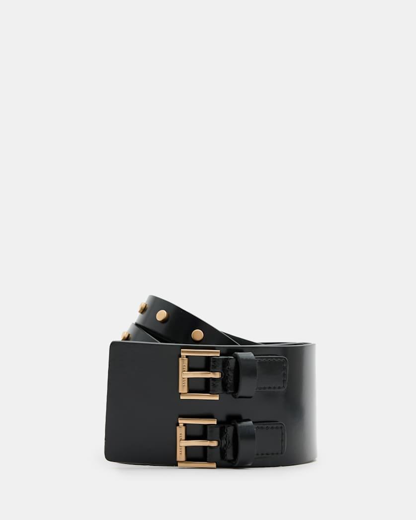 Elodie Double Buckle Leather Waist Belt by ALLSAINTS
