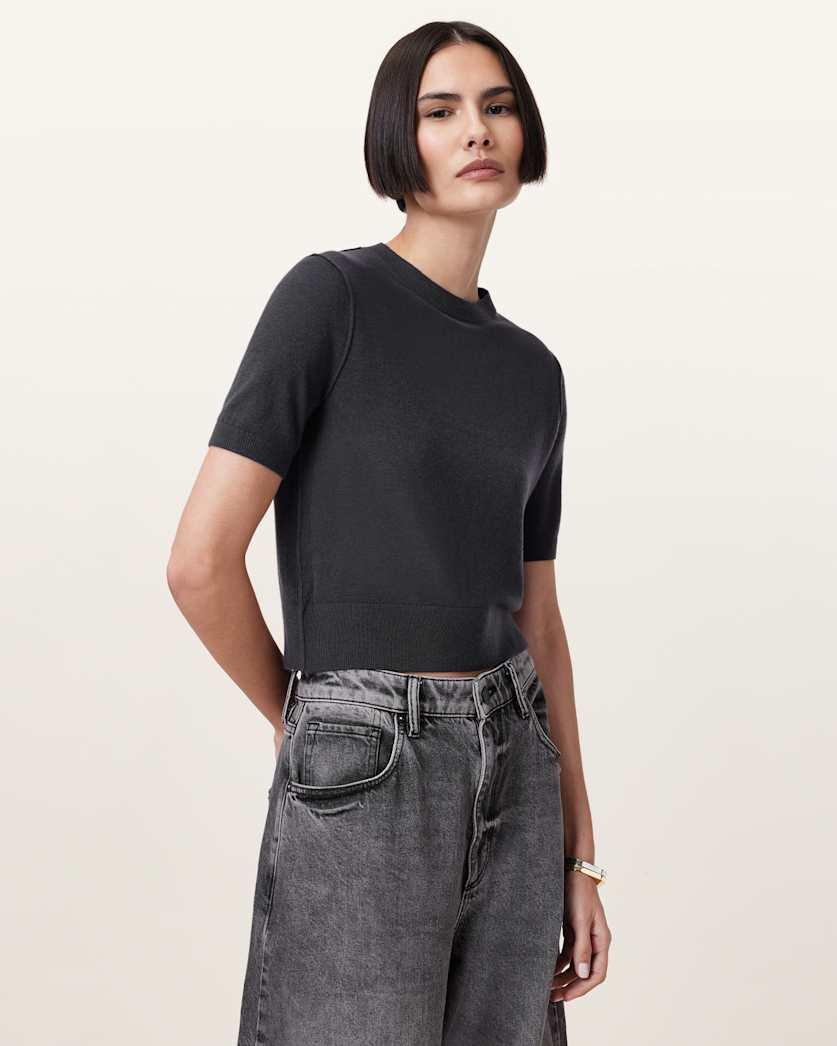 Elsie Merino Cashmere Blend T-Shirt by ALLSAINTS
