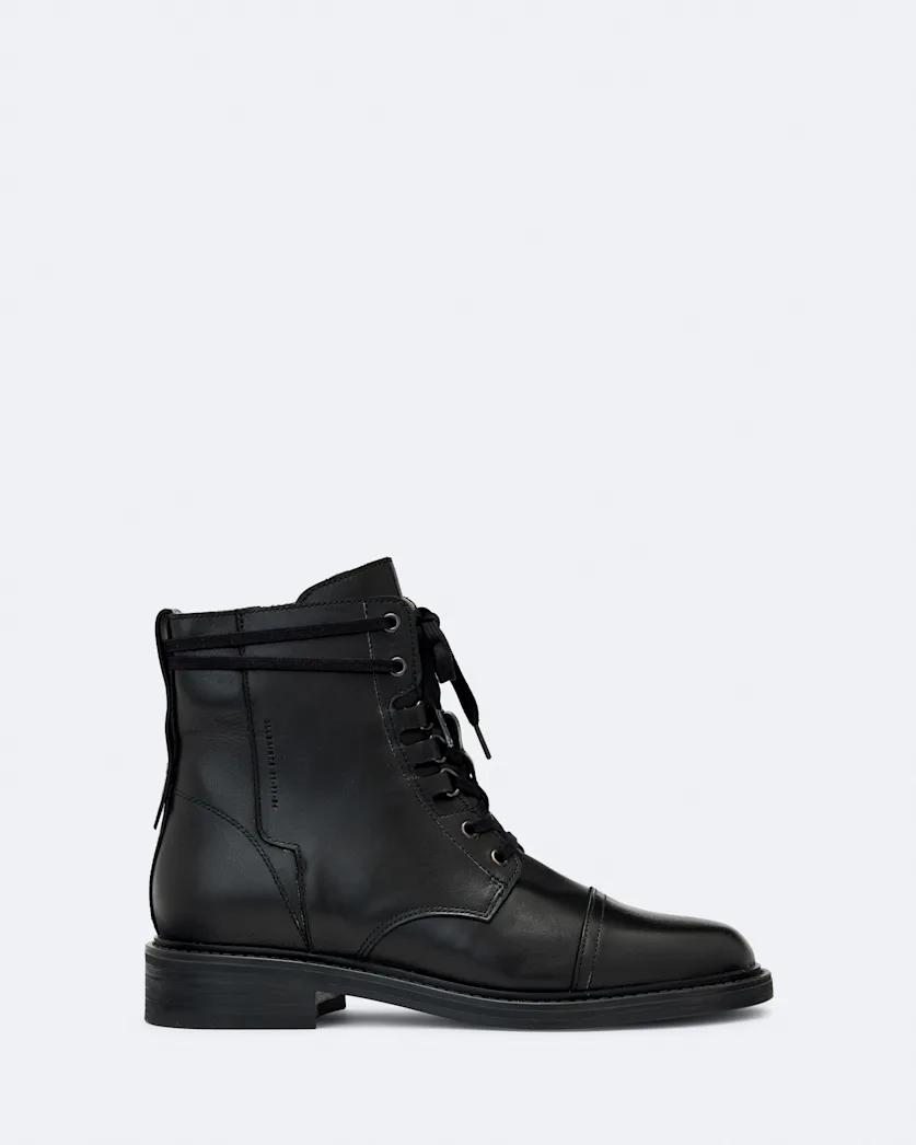 Elspeth D-Ring Leather Military Boots by ALLSAINTS