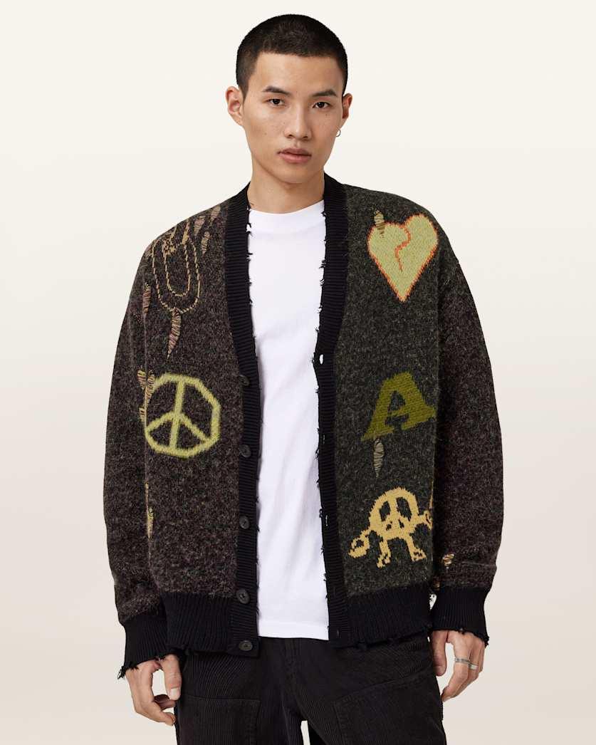 Emotive Oversized Jacquard Cardigan by ALLSAINTS