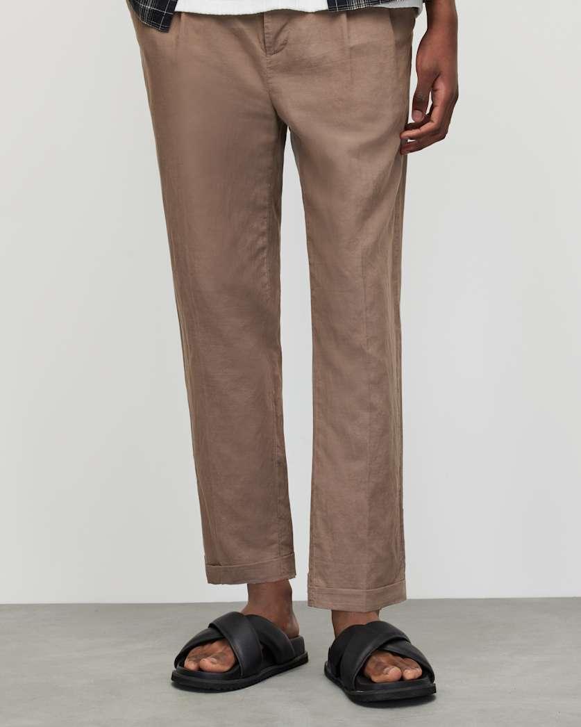 Envira Linen Blend Cropped Trousers by ALLSAINTS
