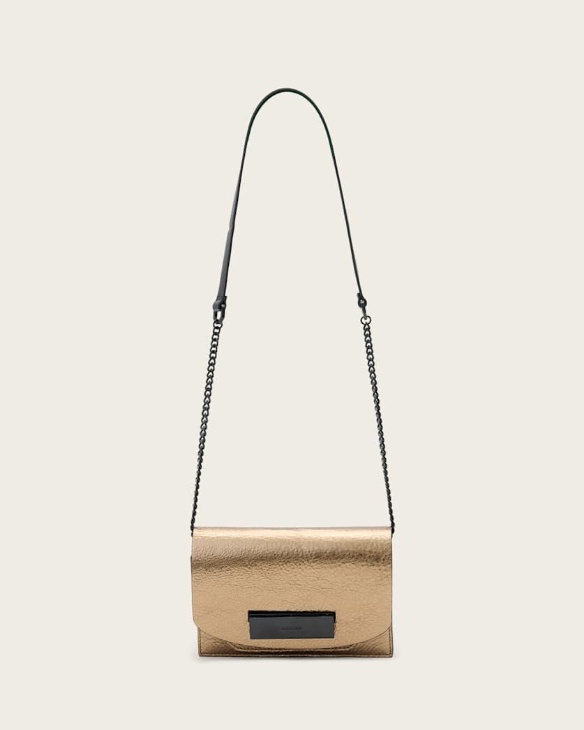 Etta Metallic Leather Clutch Bag by ALLSAINTS