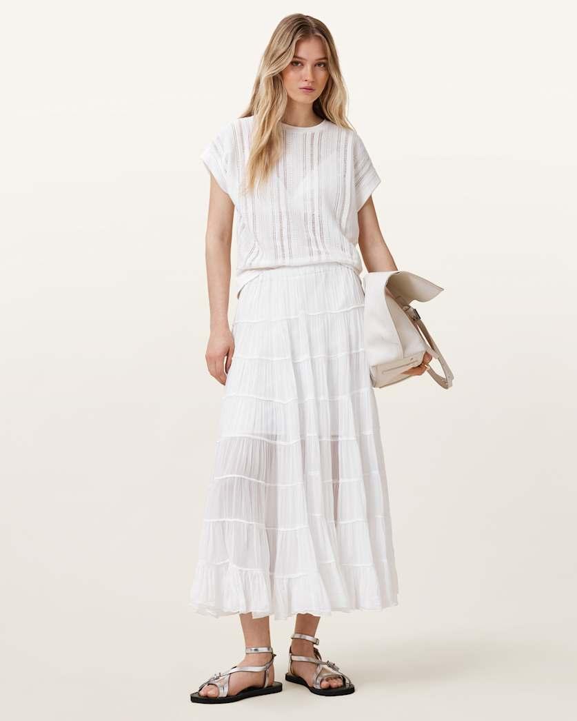 Eva Tiered Midi Skirt by ALLSAINTS
