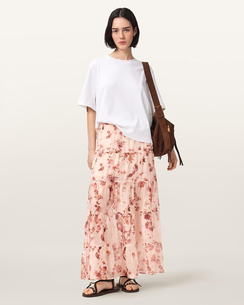 Evia Tiered Floral Maxi Skirt by ALLSAINTS