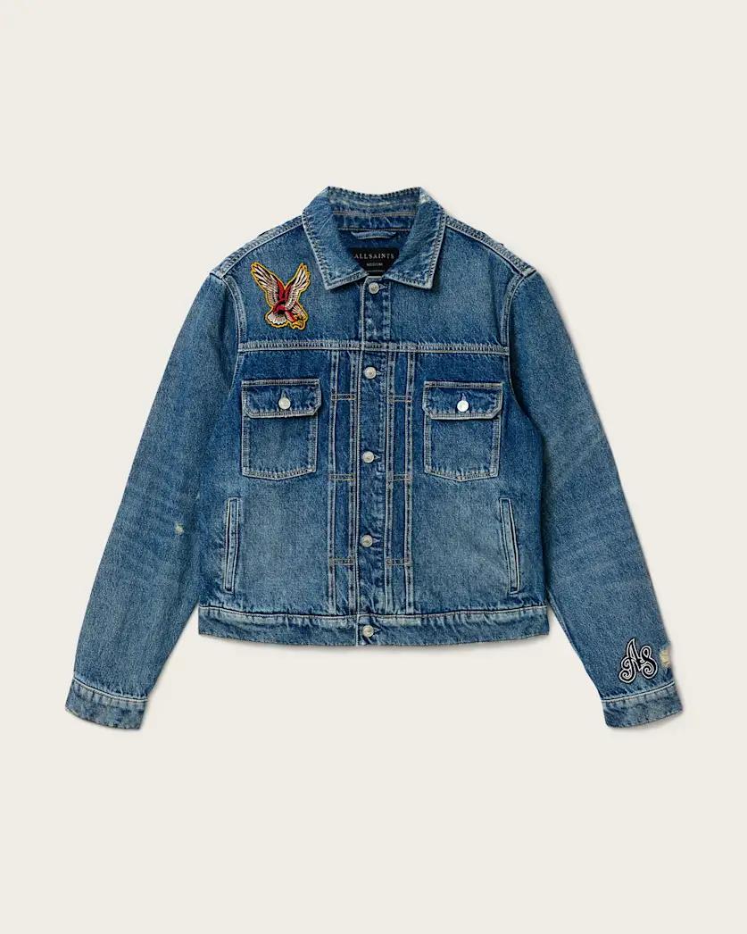Exile Slim Fit Denim Patch Jacket by ALLSAINTS