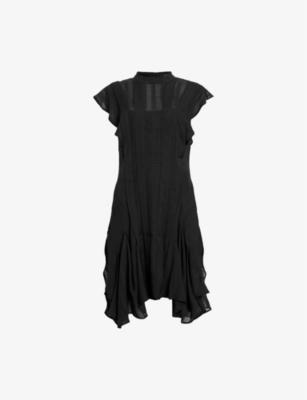Fleur Asymmetric Woven Mini Dress by ALLSAINTS