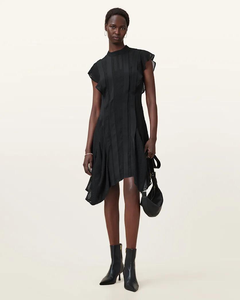 Fleur Textured Asymmetric Hem Dress by ALLSAINTS