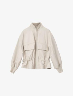 Flor Funnel-Neck Leather Jacket by ALLSAINTS