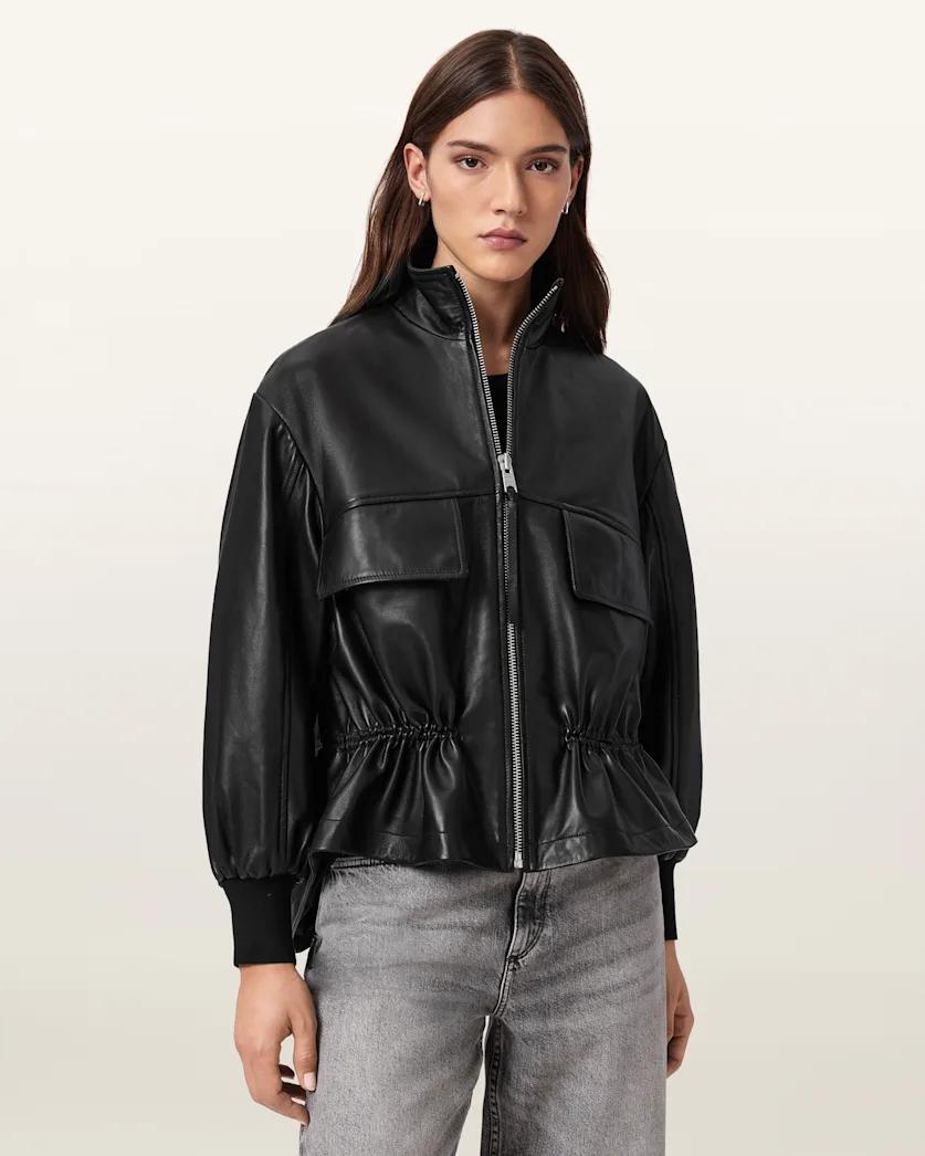 Flor Leather Jacket by ALLSAINTS