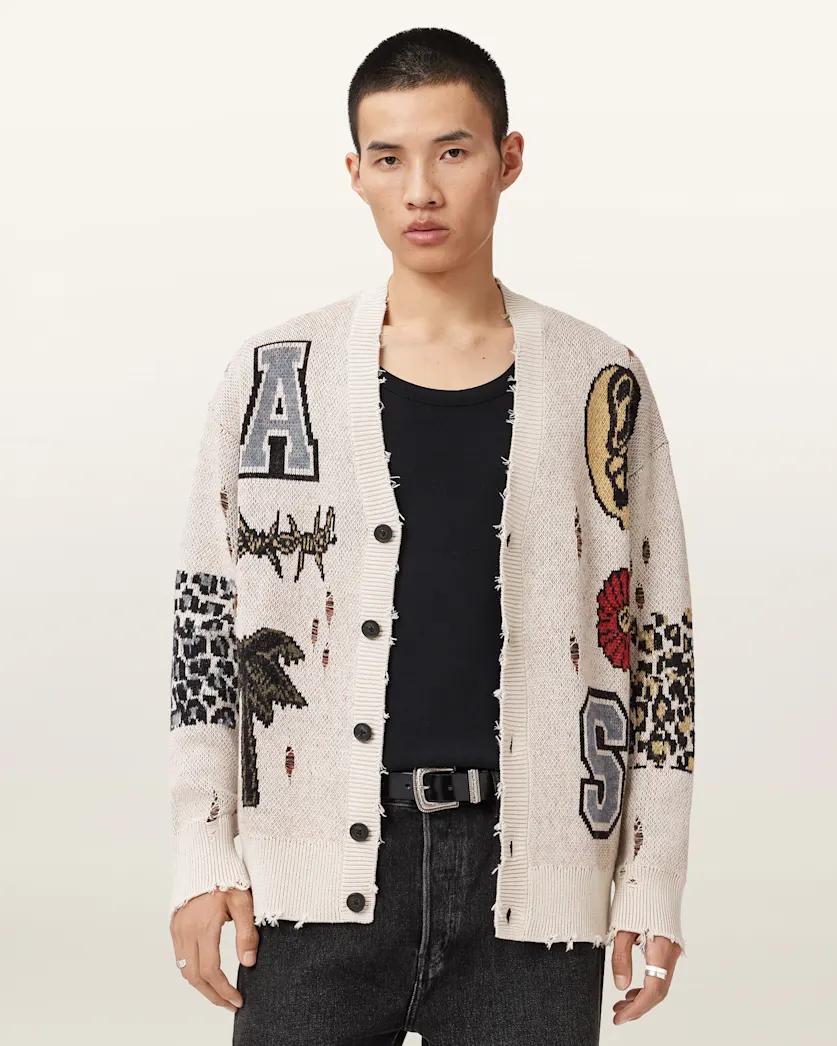 Foxx Jacquard Oversized Cardigan by ALLSAINTS